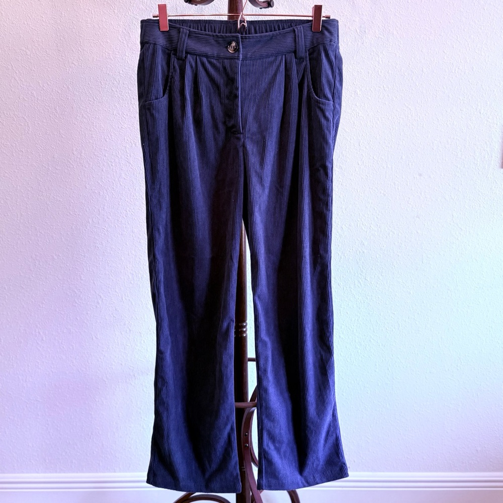 HALARA Women's Wide Leg Navy Pants